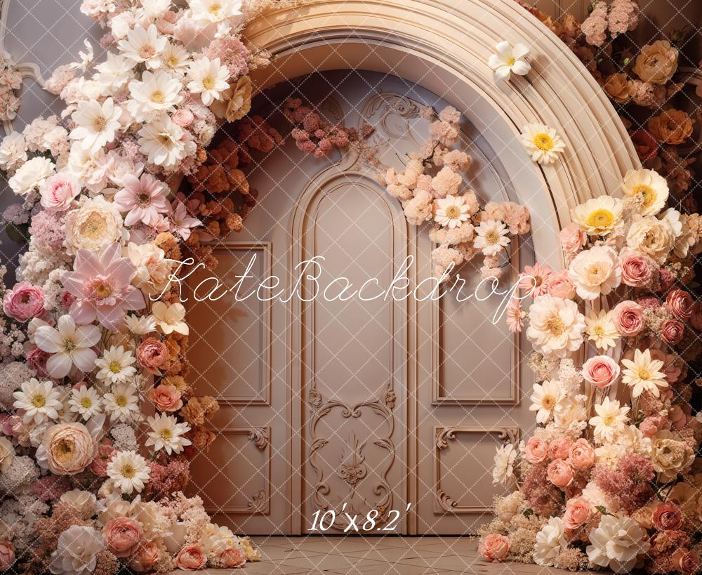 Kate Fleurs Porte Rose Boho Mariage Toile de fond conçu par Emetselch - Kate Backdrop FR