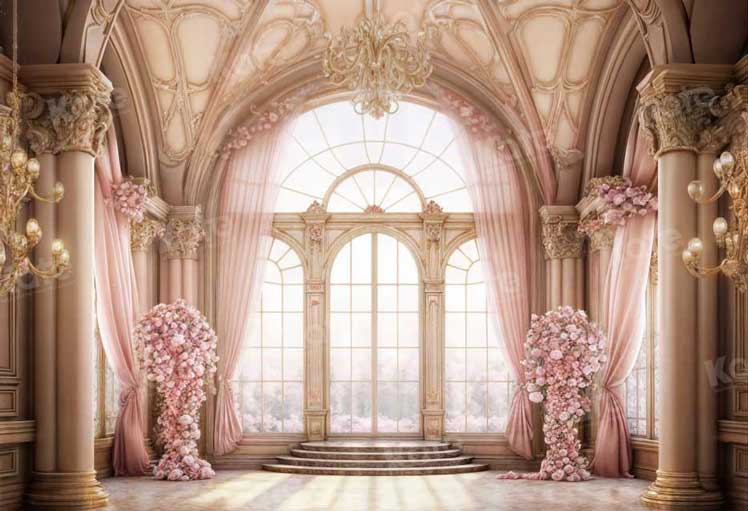 Kate Mariage Fenêtre Fleurs Luxueux Toile de fond pour la photographie - Kate Backdrop FR