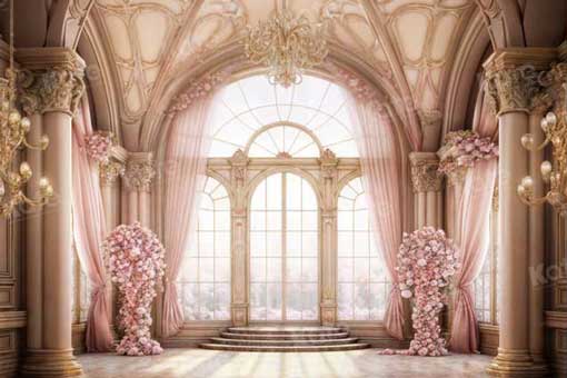 Kate Mariage Fenêtre Fleurs Luxueux Toile de fond pour la photographie - Kate Backdrop FR