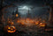 Kate Halloween Château Citrouilles Lune Toile de fond pour la photographie - Kate Backdrop FR