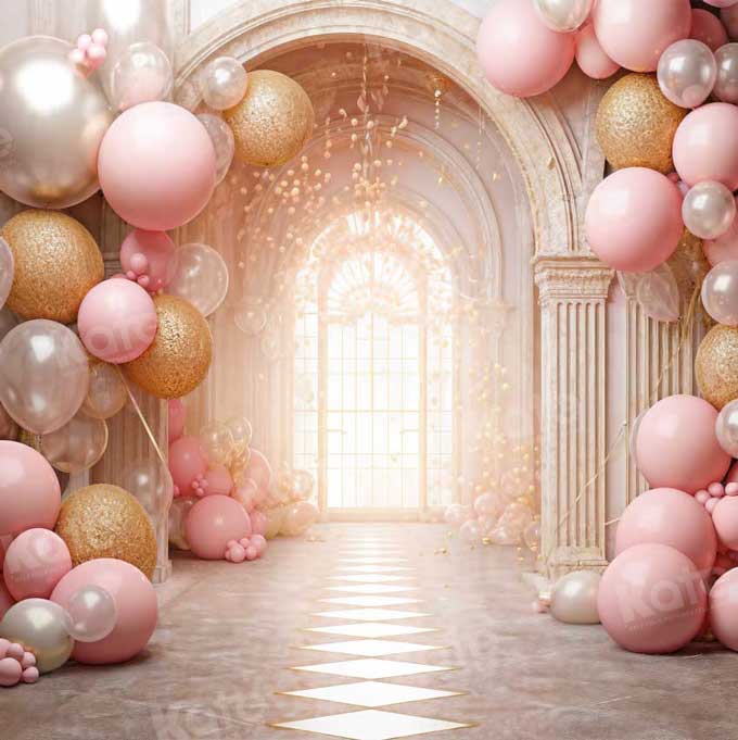 Kate Ballons Porte Mariage Beige Toile de fond pour la photographie - Kate Backdrop FR