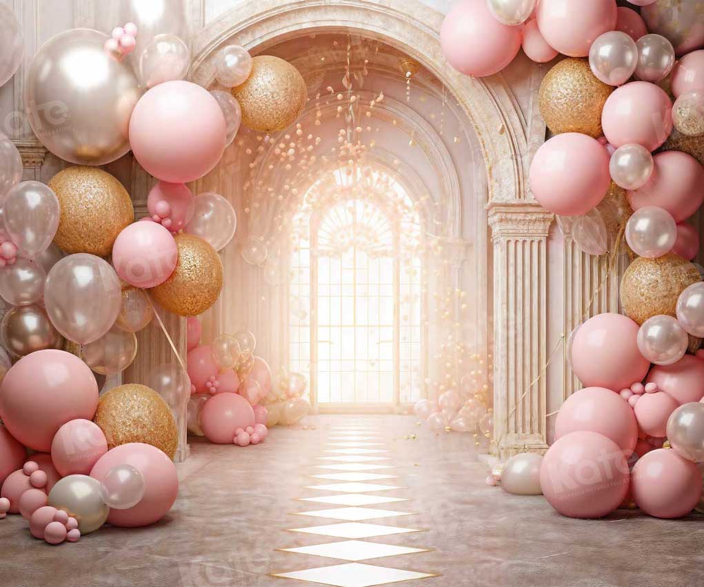 Kate Ballons Porte Mariage Beige Toile de fond pour la photographie