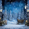 Kate Hiver Bleu Lampadaire Nuit Neige Toile de fond pour la photographie - Kate Backdrop FR