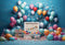 Kate Bleu Anniversaire Fête Ballons Toile de fond pour la photographie - Kate Backdrop FR