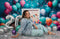 Kate Bleu Anniversaire Fête Ballons Toile de fond pour la photographie - Kate Backdrop FR