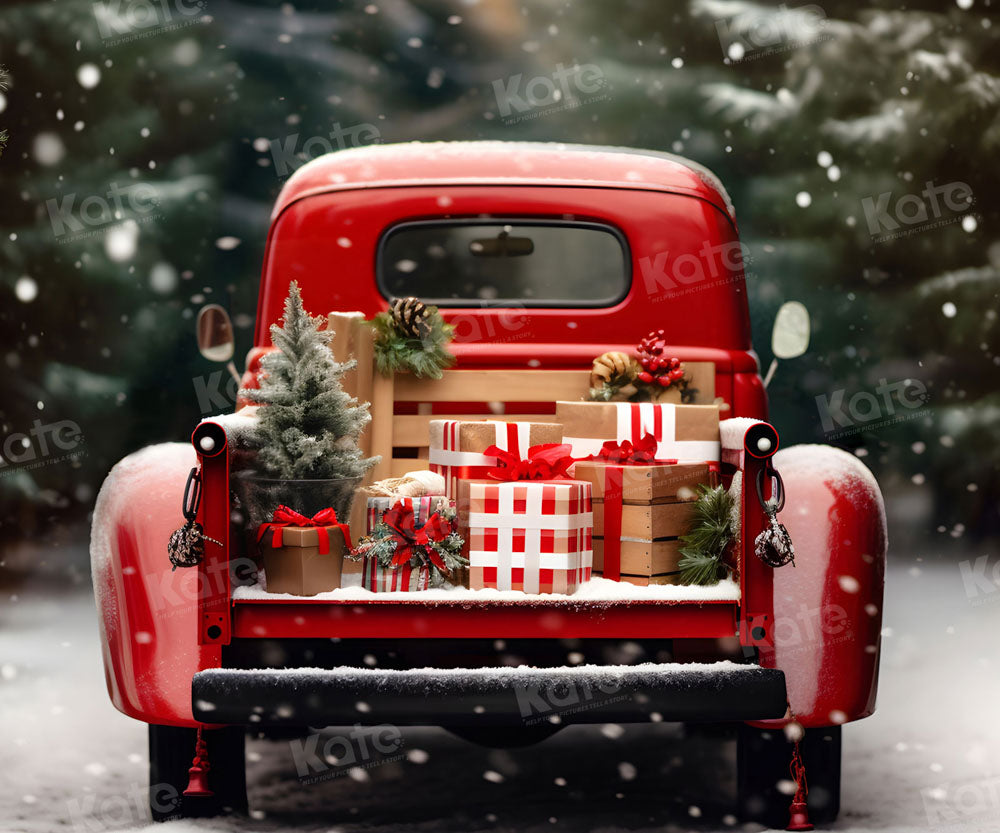 Kate Noël Extérieur Voiture rouge Cadeaux Toile de fond pour la photographie - Kate Backdrop FR