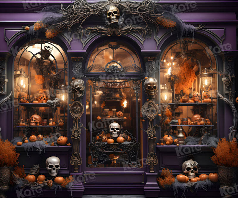 Kate Halloween Magasin Violet Squelette Toile de fond pour la photographie - Kate Backdrop FR