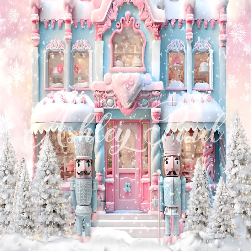 Kate Rose Noël Maison Casse-Noisette Toile de fond conçu par Ashley Paul
