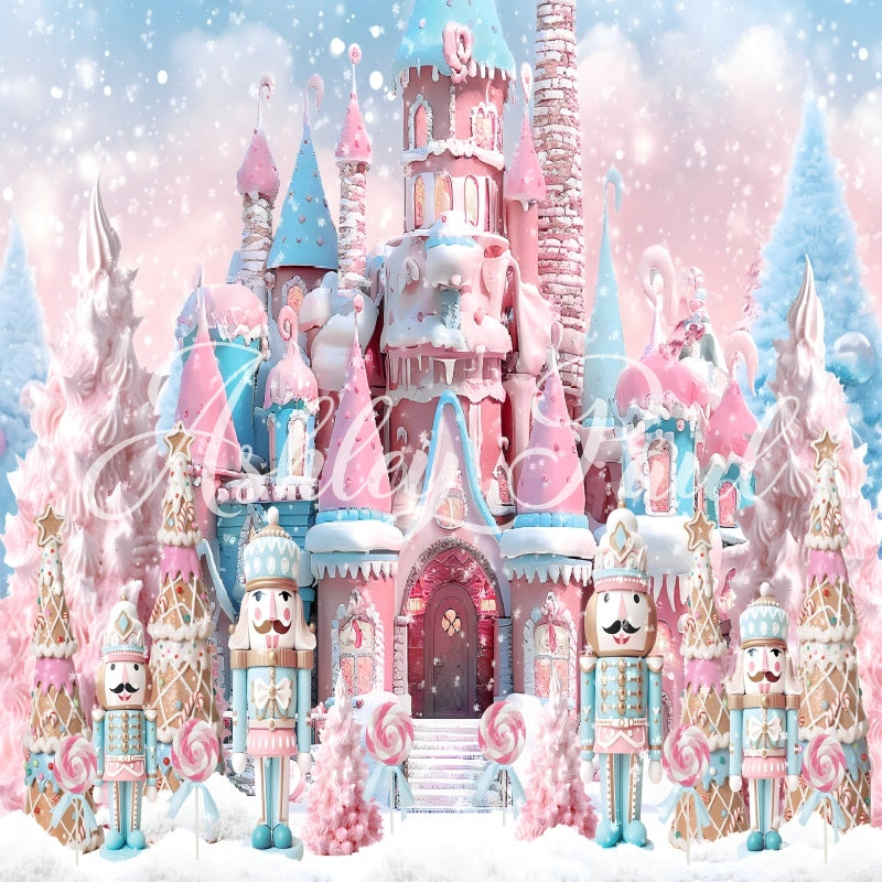 Kate Noël Rose Château Casse-Noisette Toile de fond conçu par Ashley Paul - Kate Backdrop FR