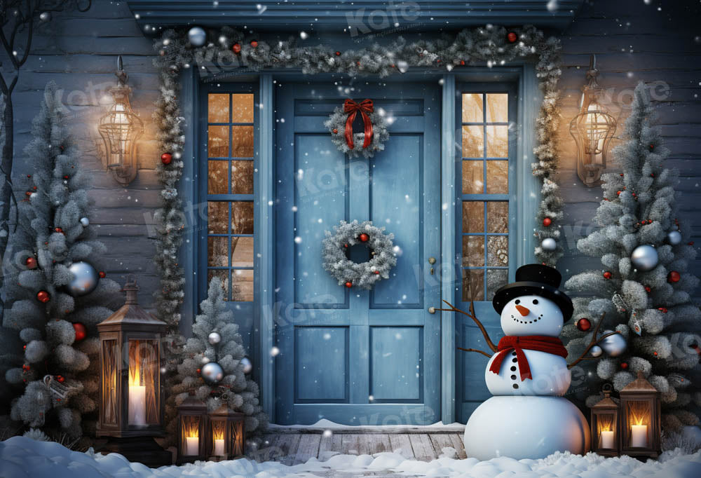 Kate Noël Bonhomme de neige Porte Extérieur Toile de fond conçu par Emetselch - Kate Backdrop FR
