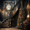 Kate Sapin de Noël Horloge Escaliers Brun Toile de fond conçu par Emetselch - Kate Backdrop FR