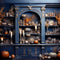 Kate Automne Cuisine Bleu Citrouilles Toile de fond conçu par Emetselch - Kate Backdrop FR
