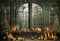 Kate Noël Vert Fenêtre Bougies Toile de fond conçu par Emetselch - Kate Backdrop FR