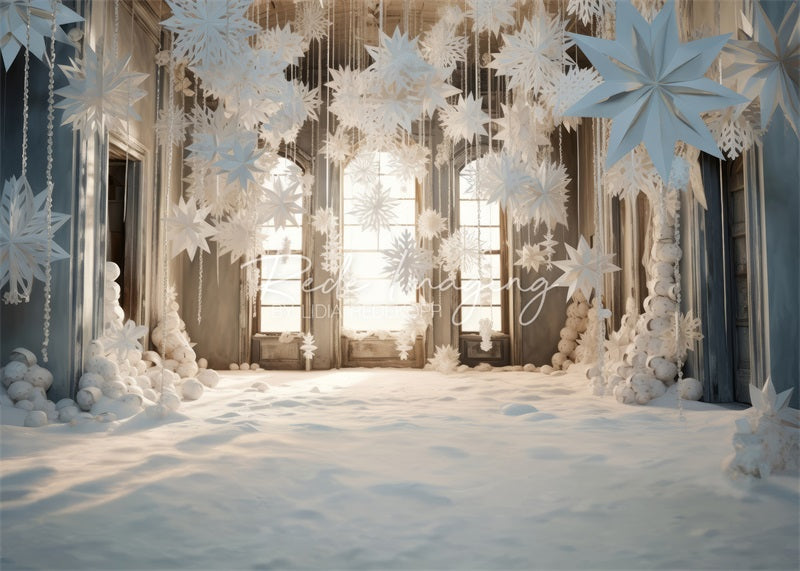 Kate Flocon de neige en papier Blanc Toile de fond conçue par Lidia Redekopp