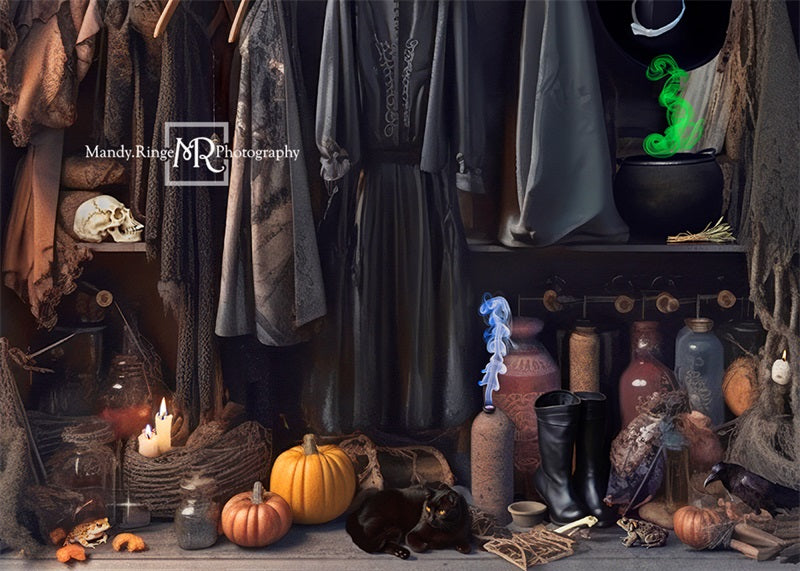 Kate Halloween Placard de la sorcière Toile de fond conçue par Mandy Ringe