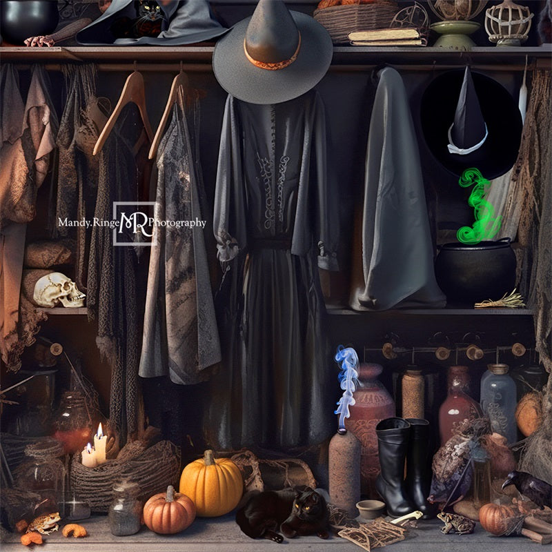 Kate Halloween Placard de la sorcière Toile de fond conçue par Mandy Ringe