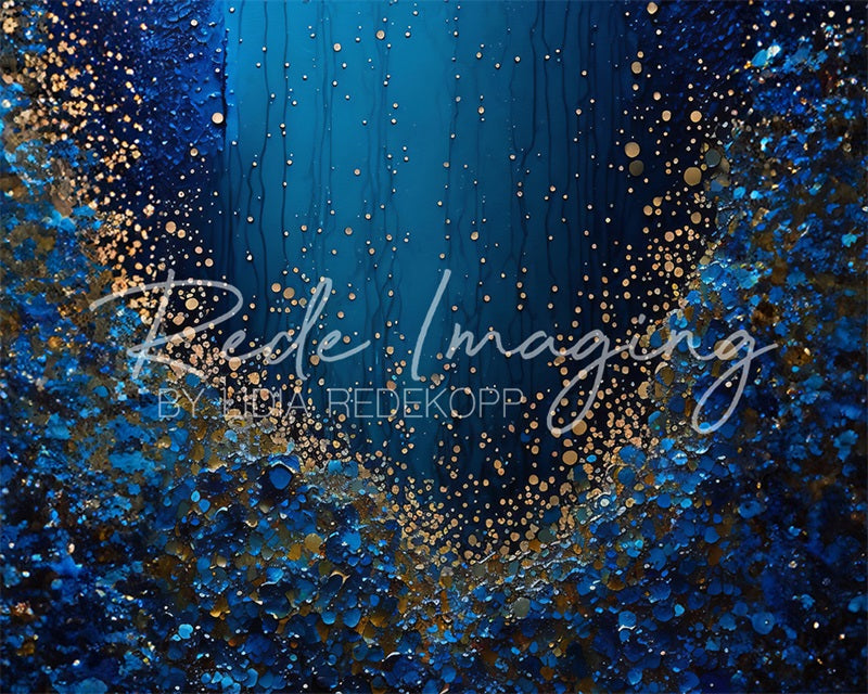 Kate Bleu Fleurs Abstrait Toile de fond conçue par Lidia Redekopp