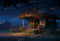 Kate Nuit Maison en pierre Chaume Toile de fond conçu par Emetselch - Kate Backdrop FR