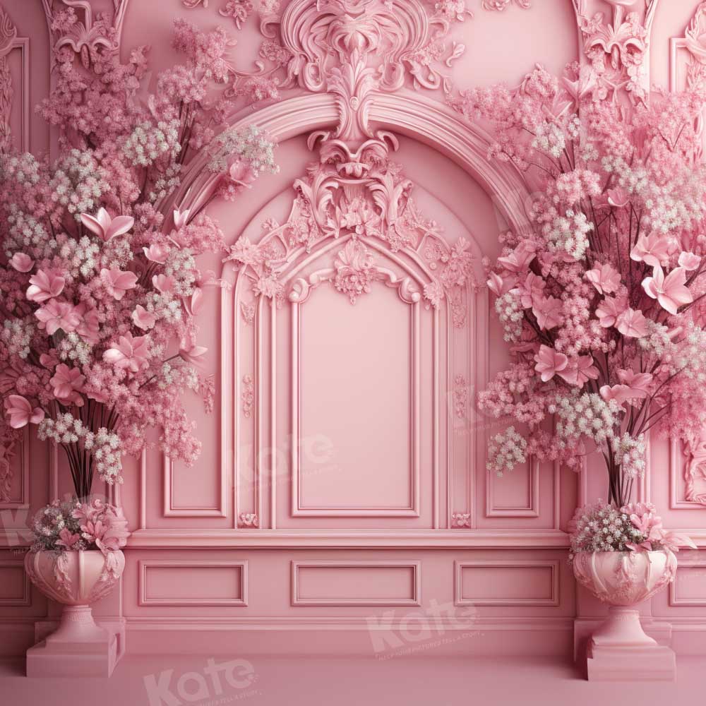 Kate Fleurs Rose Mur Rétro Mariage Toile de fond conçu par Emetselch