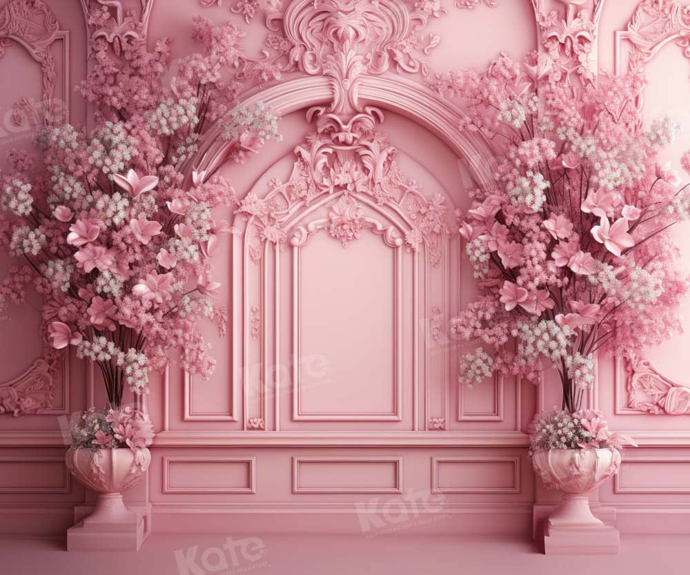 Kate Fleurs Rose Mur Rétro Mariage Toile de fond conçu par Emetselch