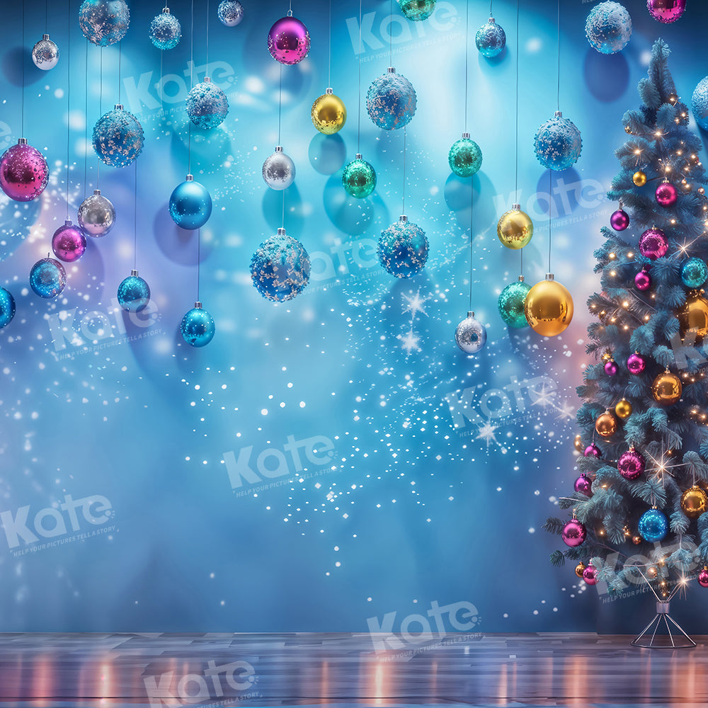 Kate Sapin de Noël Brillant Bleu Toile de fond pour la photographie