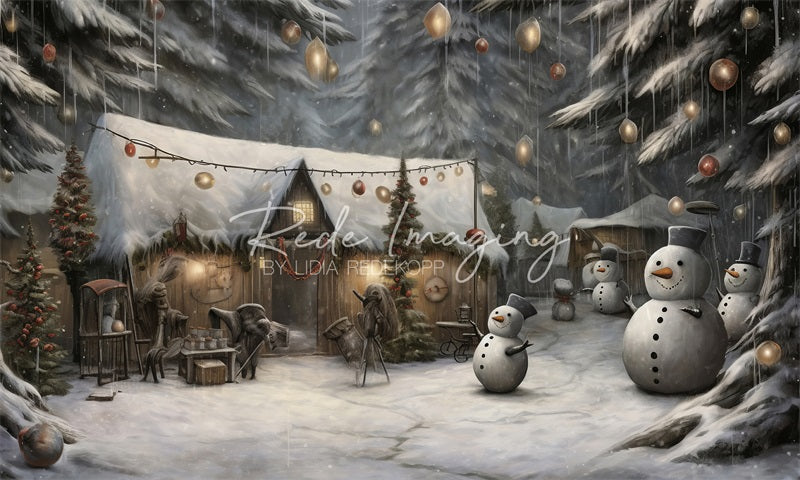 Kate Noël Camp Bonhomme de neige Toile de fond conçue par Lidia Redekopp