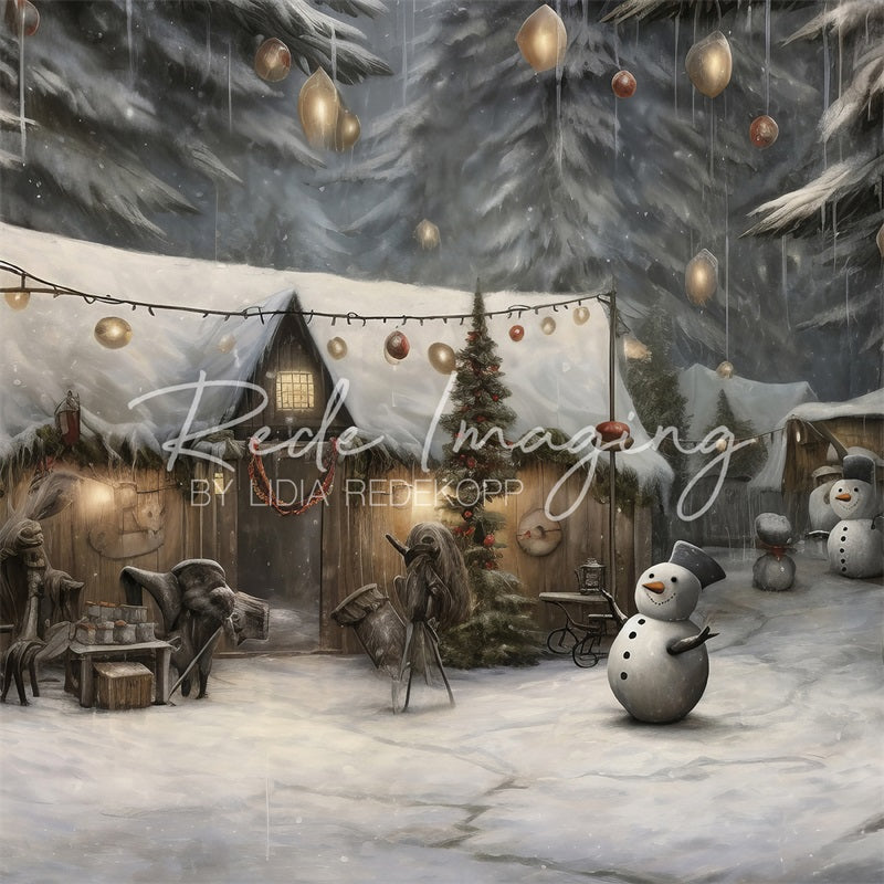 Kate Noël Camp Bonhomme de neige Toile de fond conçue par Lidia Redekopp
