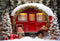 Kate Noël Dehors Voiture rouge Neige Toile de fond pour la photographie - Kate Backdrop FR