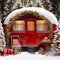 Kate Noël Dehors Voiture rouge Neige Toile de fond pour la photographie - Kate Backdrop FR