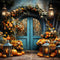 Kate Automne Fleurs Magasin Porte bleue Toile de fond conçue par Emetselch - Kate Backdrop FR