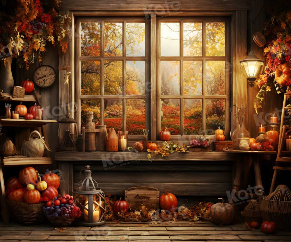 Kate Automne Feuille d'érable Fenêtre Toile de fond conçue par Emetselch