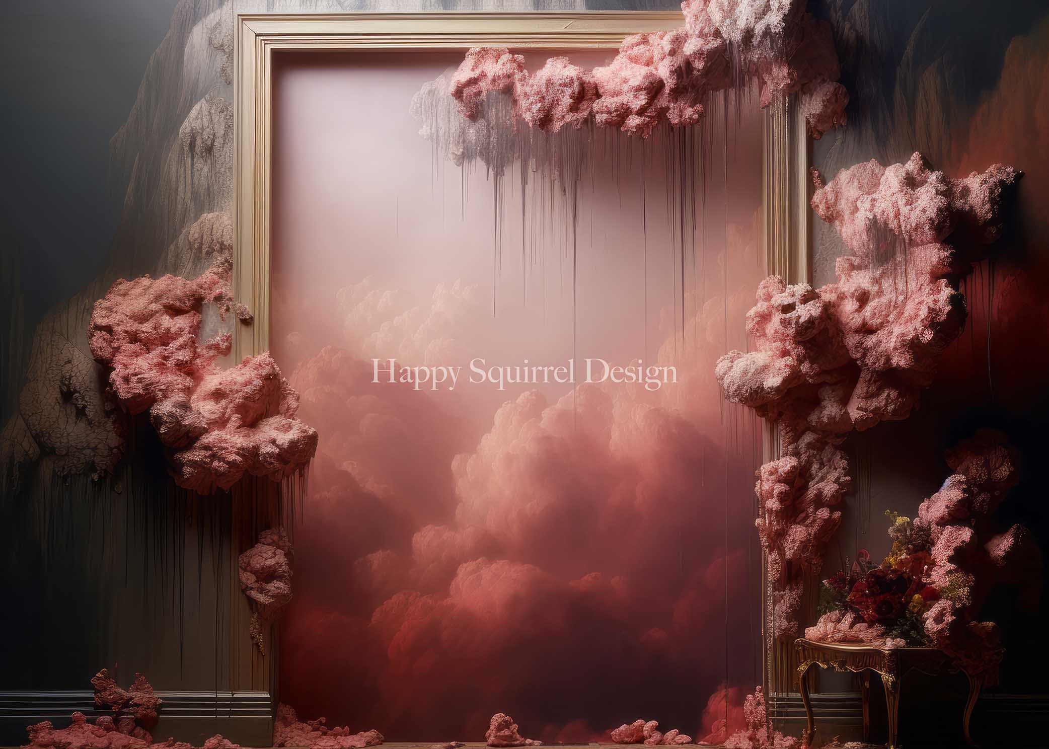 Kate Cadre A travers le ciel Rose Toile de fond Conçu par Happy Squirrel Design