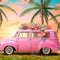 Kate Été Voiture rose Poupée Vacances Cocotier Toile de fond conçue par Emetselch - Kate Backdrop FR