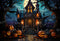 Kate Halloween Sinistre Citrouille Maison Nuit Toile de fond conçue par Emetselch - Kate Backdrop FR