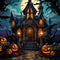Kate Halloween Sinistre Citrouille Maison Nuit Toile de fond conçue par Emetselch - Kate Backdrop FR