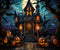 Kate Halloween Sinistre Citrouille Maison Nuit Toile de fond conçue par Emetselch - Kate Backdrop FR