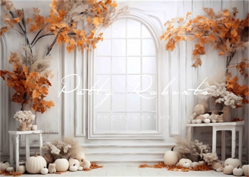 Kate Automne Blanc Fenêtre Toile de fond Conçu par Patty Robert - Kate Backdrop FR