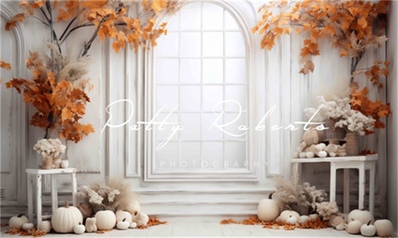 Kate Automne Blanc Fenêtre Toile de fond Conçu par Patty Robert - Kate Backdrop FR