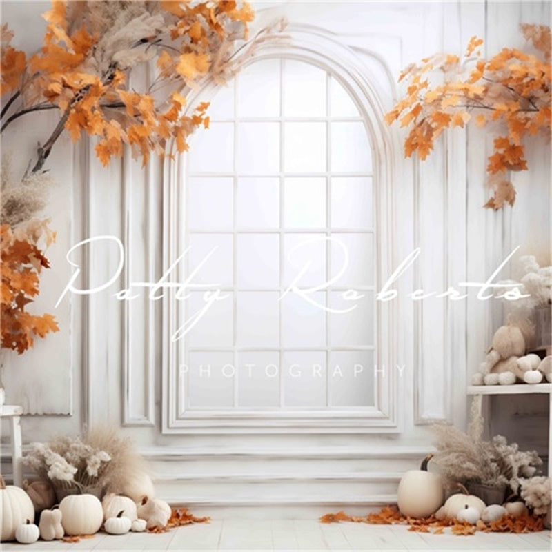 Kate Automne Blanc Fenêtre Toile de fond Conçu par Patty Robert - Kate Backdrop FR