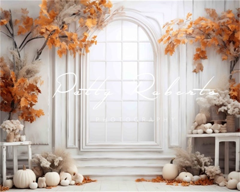 Kate Automne Blanc Fenêtre Toile de fond Conçu par Patty Robert - Kate Backdrop FR