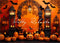 Kate Halloween Citrouilles Chauves-souris Toile de fond Conçu par Patty Robert - Kate Backdrop FR