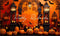 Kate Halloween Citrouilles Chauves-souris Toile de fond Conçu par Patty Robert - Kate Backdrop FR
