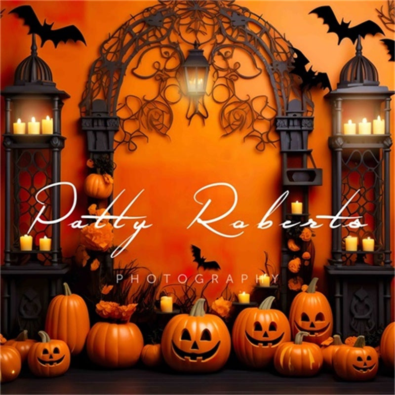 Kate Halloween Citrouilles Chauves-souris Toile de fond Conçu par Patty Robert