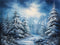 Kate Soir Paysage d'hiver Arbres Neige Toile de fond conçue par Abbas Studio - Kate Backdrop FR