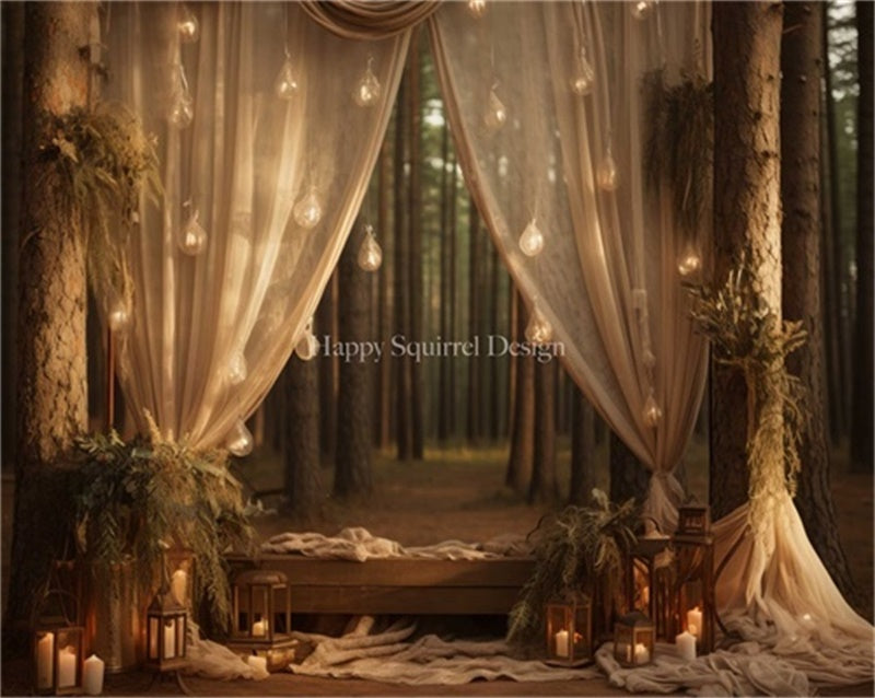Kate Forêt de Bohême Arbres Toile de fond Conçu par Happy Squirrel Design - Kate Backdrop FR