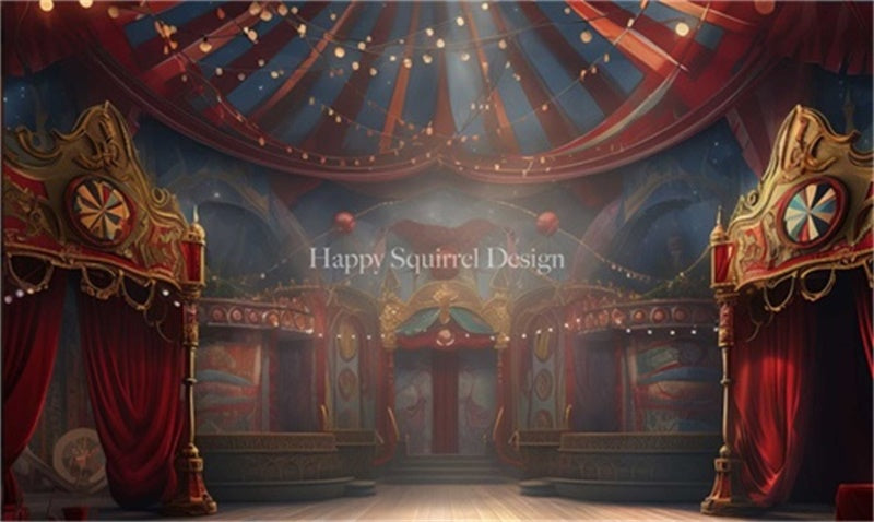 Kate Lumières Cirque Anniversaire Toile de fond Conçu par Happy Squirrel Design - Kate Backdrop FR