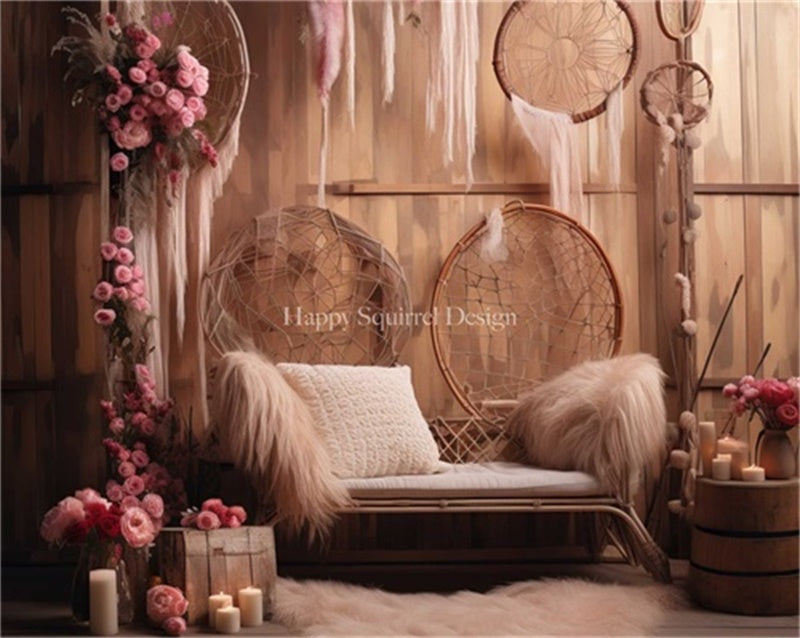 Kate Attrape-rêves floraux Bohème Toile de fond Conçu par Happy Squirrel Design