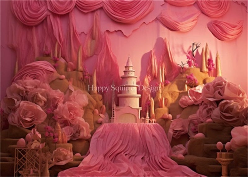 Kate Fleurs en papier Rose Tour Toile de fond Conçu par Happy Squirrel Design