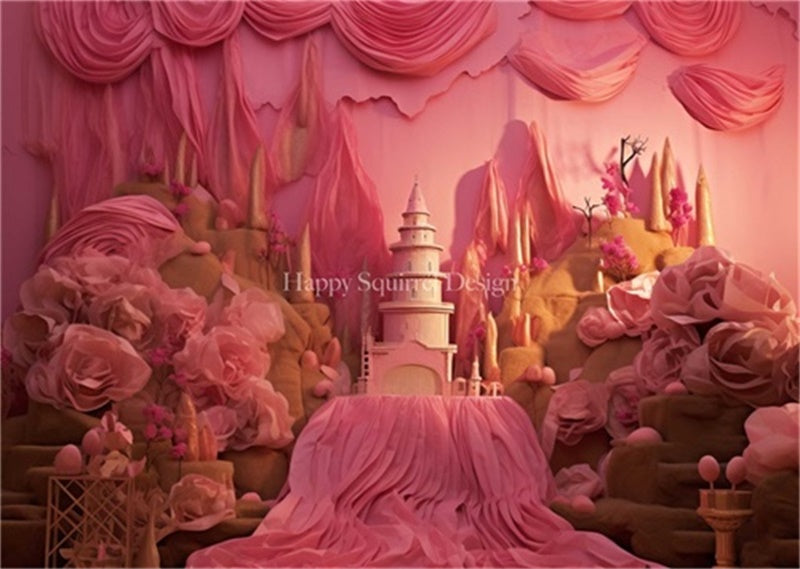 Kate Fleurs en papier Rose Tour Toile de fond Conçu par Happy Squirrel Design - Kate Backdrop FR