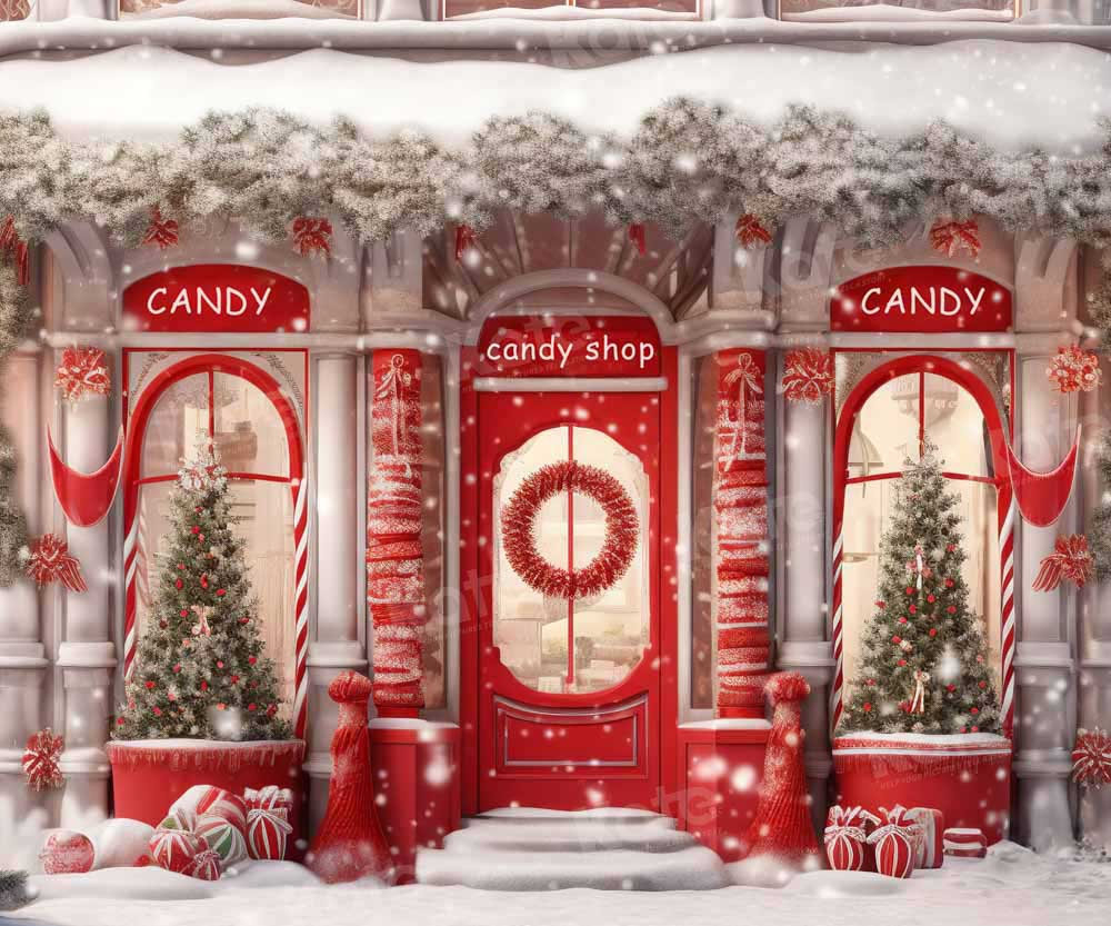 Kate Noël Rouge Boutique de bonbons Toile de fond Conçu par Chain Photographie - Kate Backdrop FR